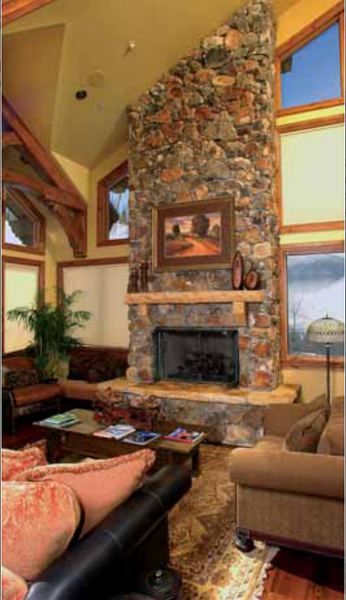 large stone fireplace